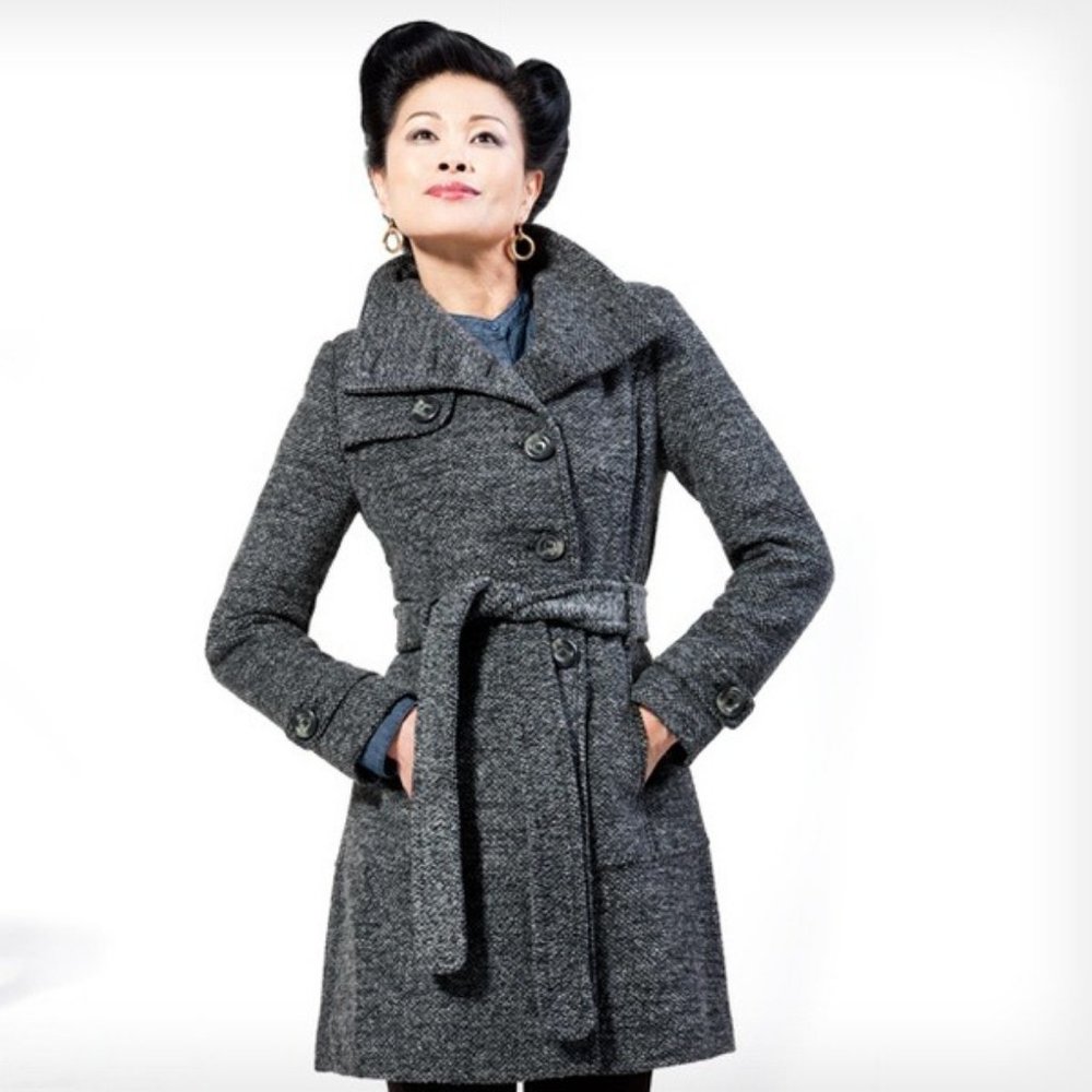 *sold* KENNETH COLE Monochrome Herringbone Coat